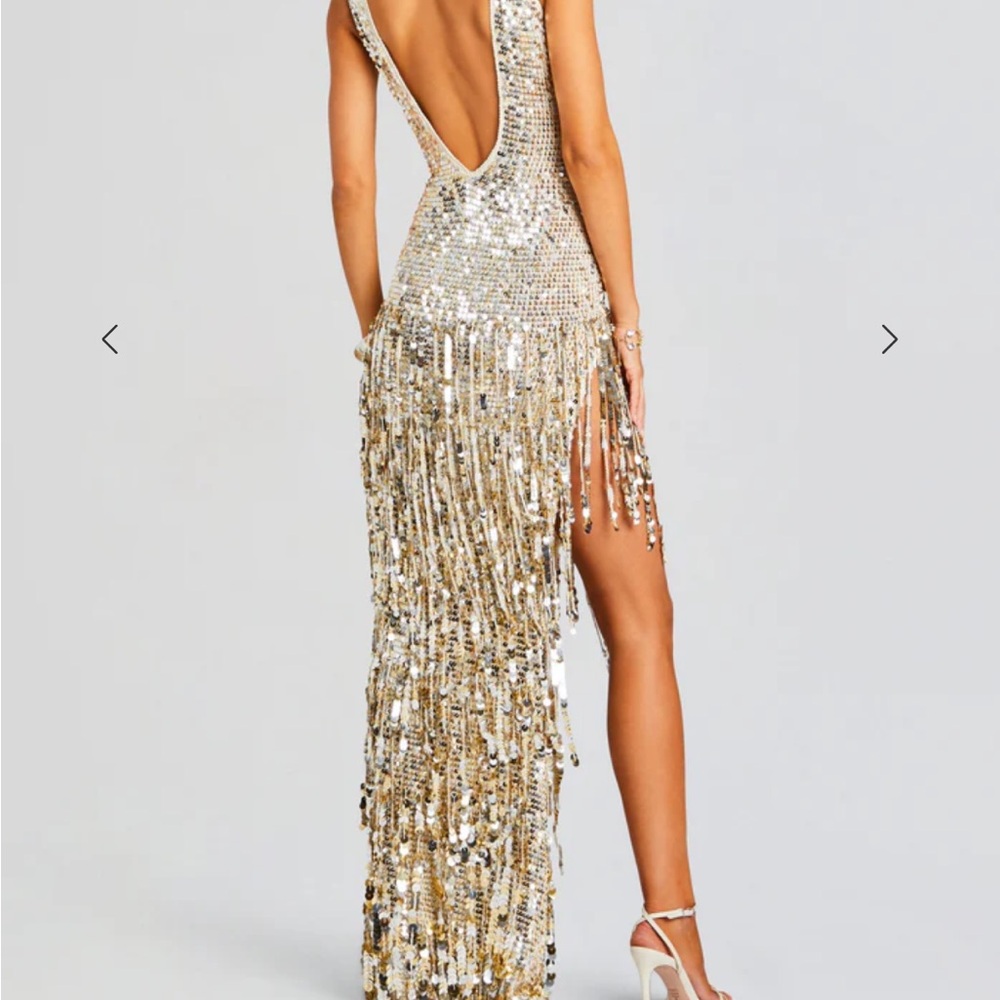 Retrofete Libra Fringe Crochet Sequin Maxi Dress - Picture 5 of 5